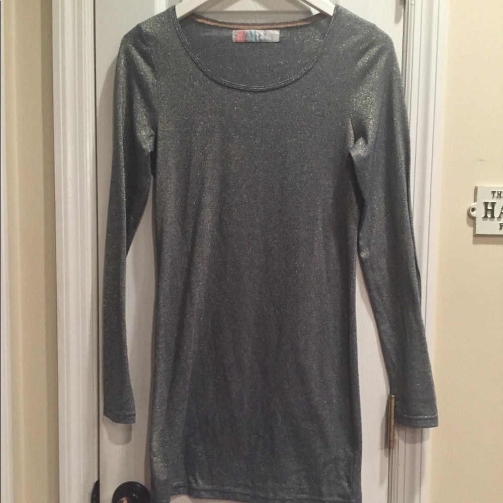 Free People blue and gold glitter dress